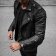 Leren Motorjas Heren Biker Slim Fit
