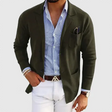 Gebreid Blazer Jasje Heren Casual Revers Borstzak