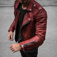 Leren Motorjas Heren Biker Slim Fit