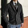 Gebreid Vest Heren Kabelpatroon Sjaalkraag