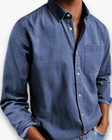 Denim Overhemd Heren Klassieke Kraag