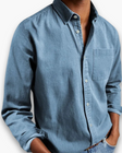 Denim Overhemd Heren Klassieke Kraag