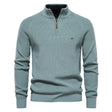Gebreide Trui Heren Half Zip Opstaande Kraag