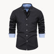Overhemd Heren Button-Down Kraag Lange Mouw