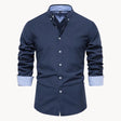 Overhemd Heren Button-Down Kraag Lange Mouw