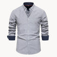 Overhemd Heren Button-Down Kraag Lange Mouw