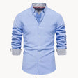 Overhemd Heren Button-Down Kraag Lange Mouw