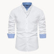 Overhemd Heren Button-Down Kraag Lange Mouw
