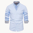 Overhemd Heren Button-Down Kraag Lange Mouw