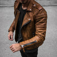 Leren Motorjas Heren Biker Slim Fit