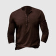 Henley Shirt Heren Lange Mouw Knoopsluiting
