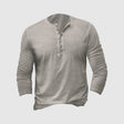 Henley Shirt Heren Lange Mouw Knoopsluiting