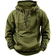 Vintage Hoodie Heren Veterkraag Kangoeroezak