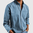 Denim Overhemd Heren Casual Borstzak