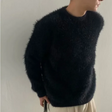 Fluffy Gebreide Trui Heren Ronde Hals