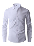 Stretch Overhemd Heren Slim Fit Lange Mouw