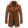 Wollen Winterjas Heren Gebreide Kraag Slim Fit