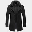 Wollen Winterjas Heren Gebreide Kraag Slim Fit