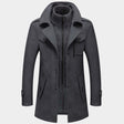 Wollen Winterjas Heren Gebreide Kraag Slim Fit