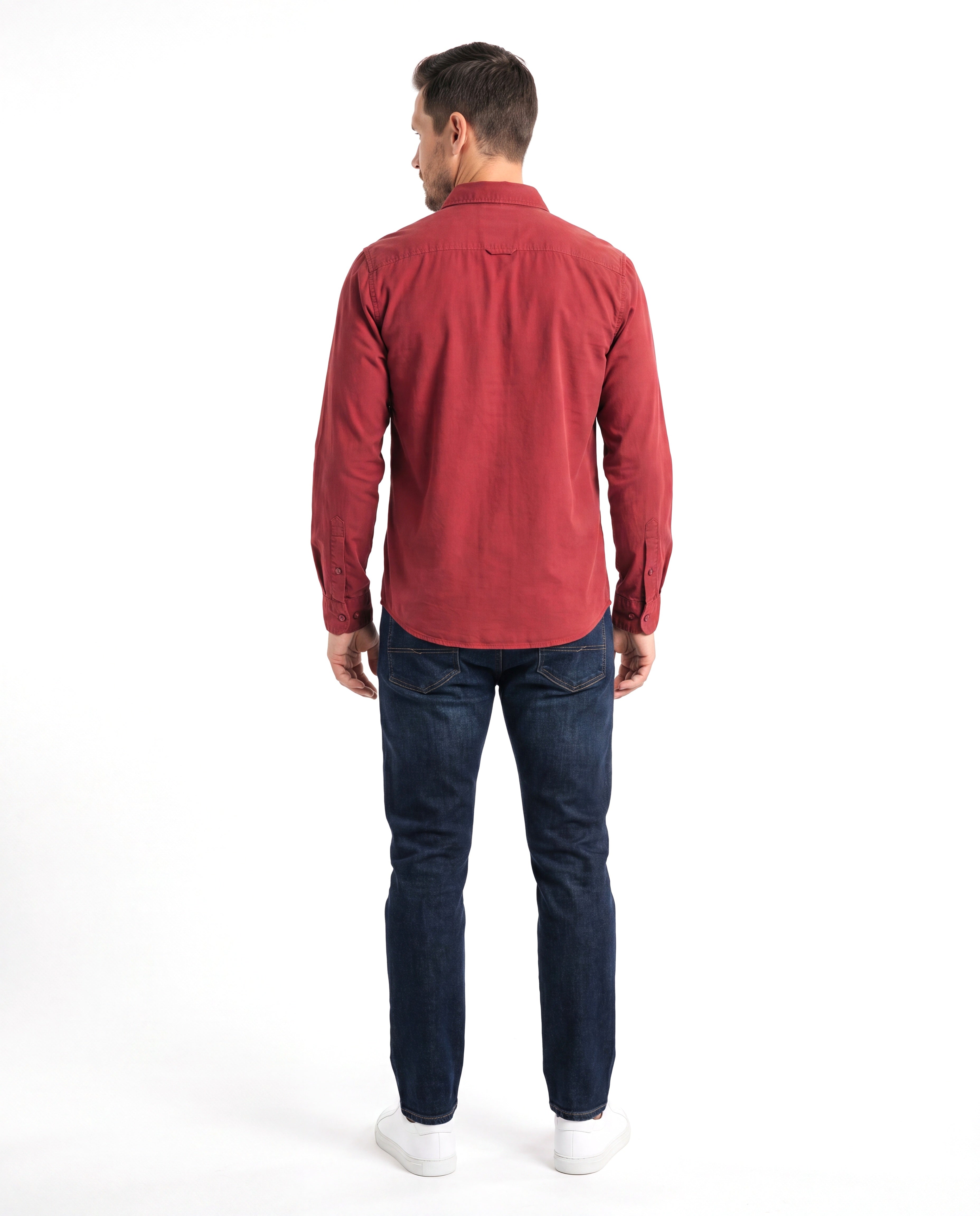 Katoenen overhemd met button-down kraag Heren