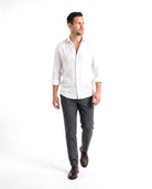 Twill overhemd met verstevigde boord Heren