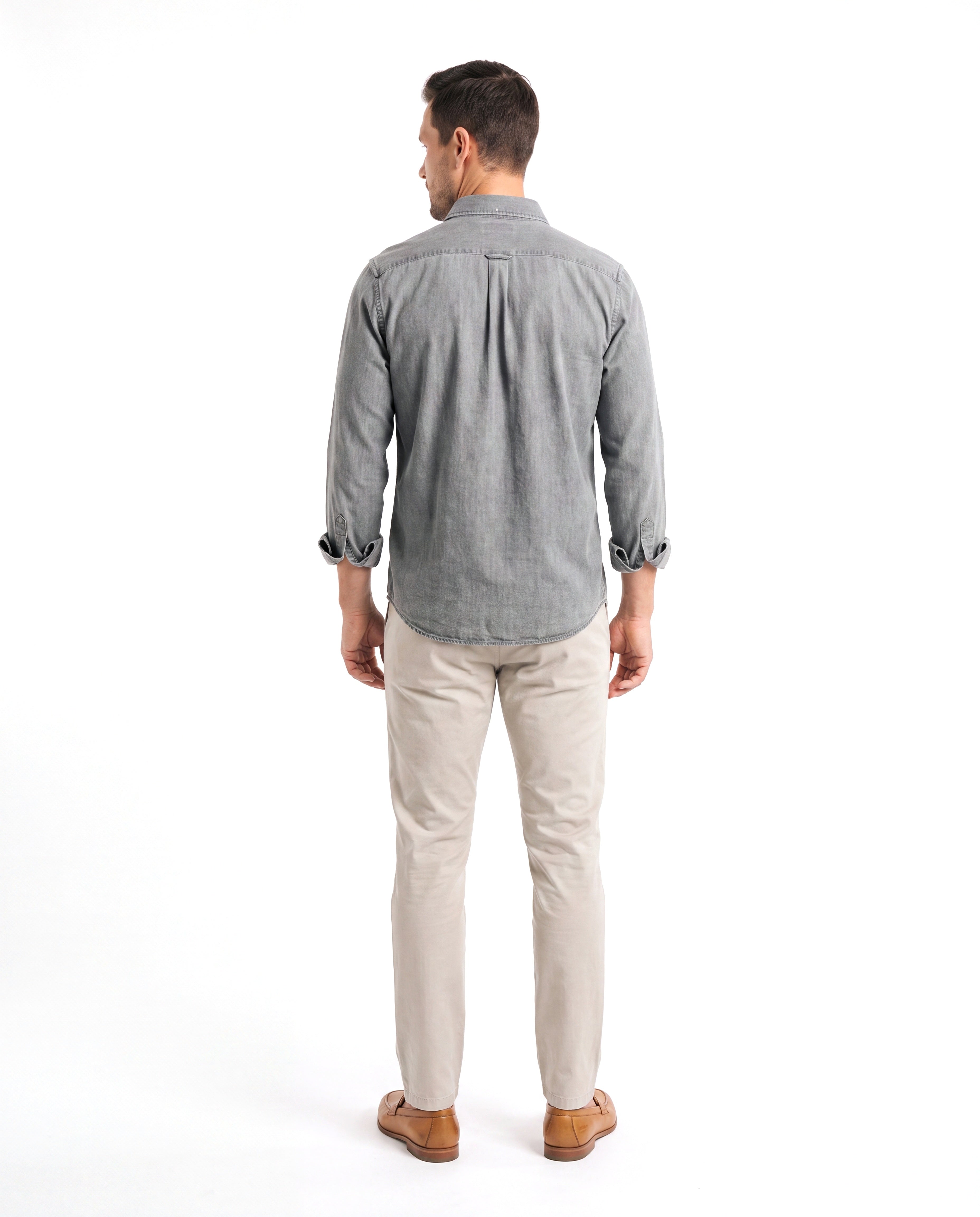 Denim overhemd met borstzakken Heren