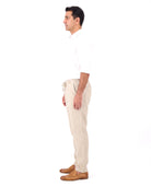 Linnen zomerbroek met elastische taille Heren