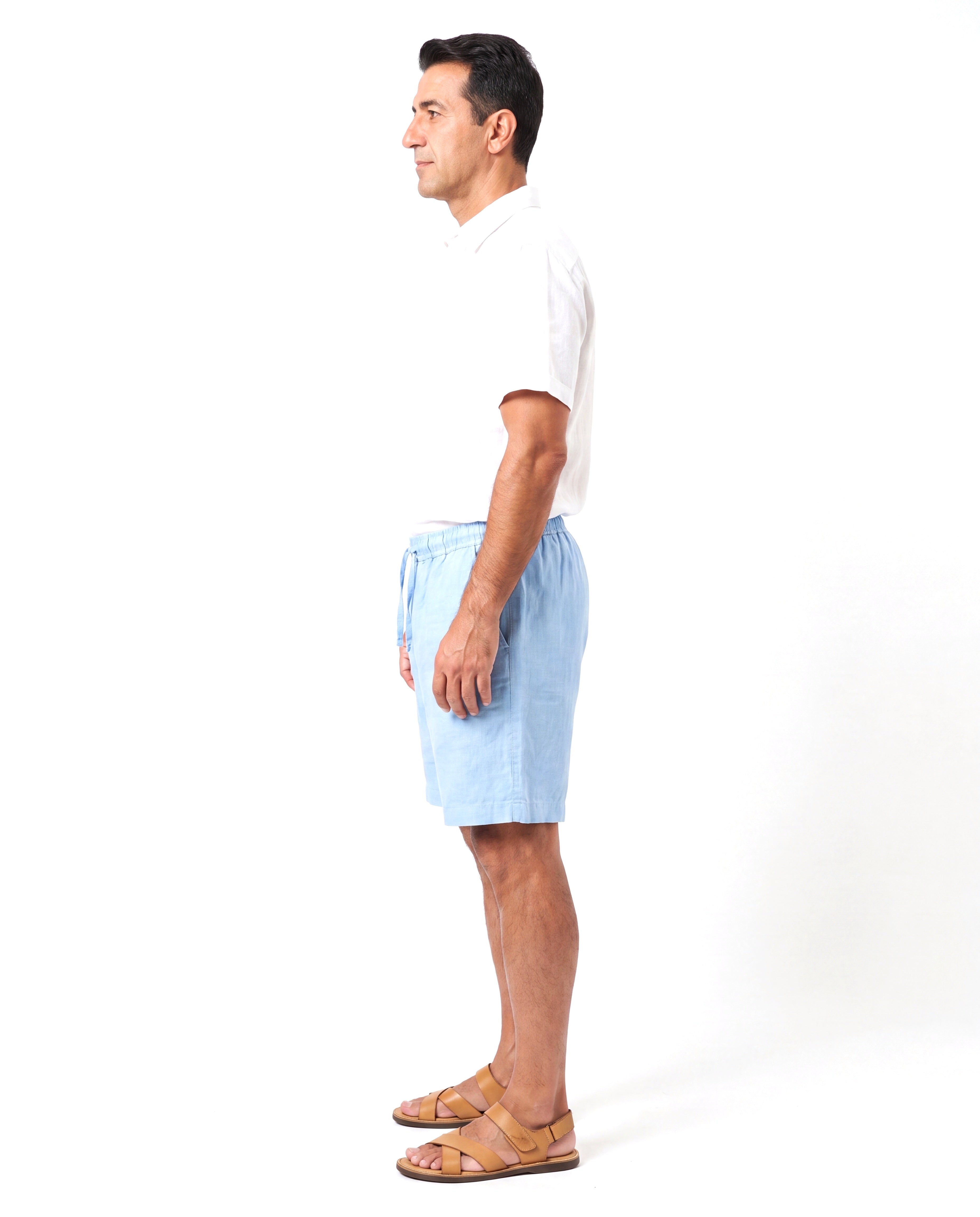 Linnen short met trekkoordtaille Heren