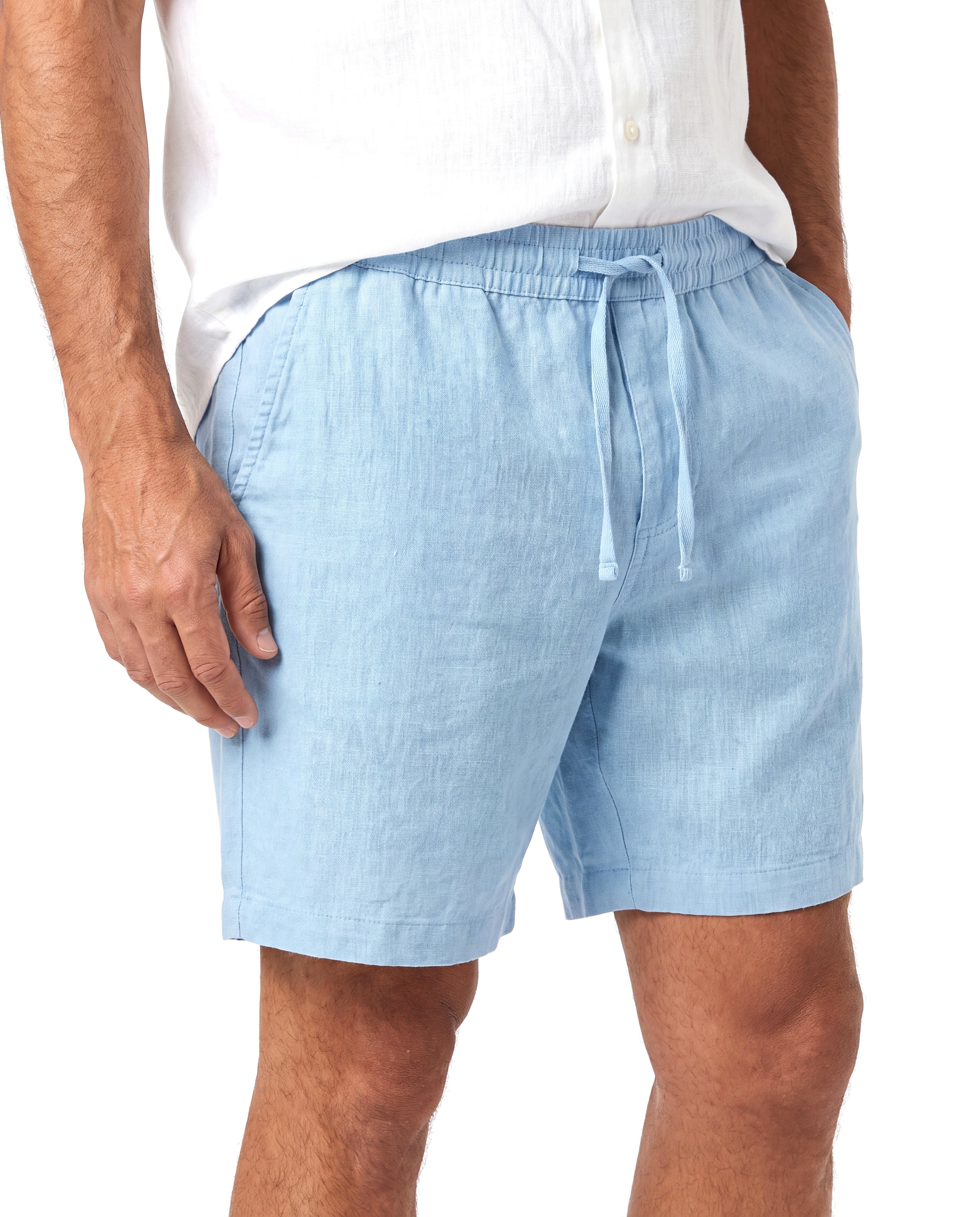 Linnen short met trekkoordtaille Heren