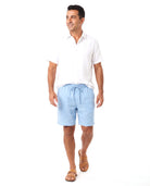 Linnen short met trekkoordtaille Heren