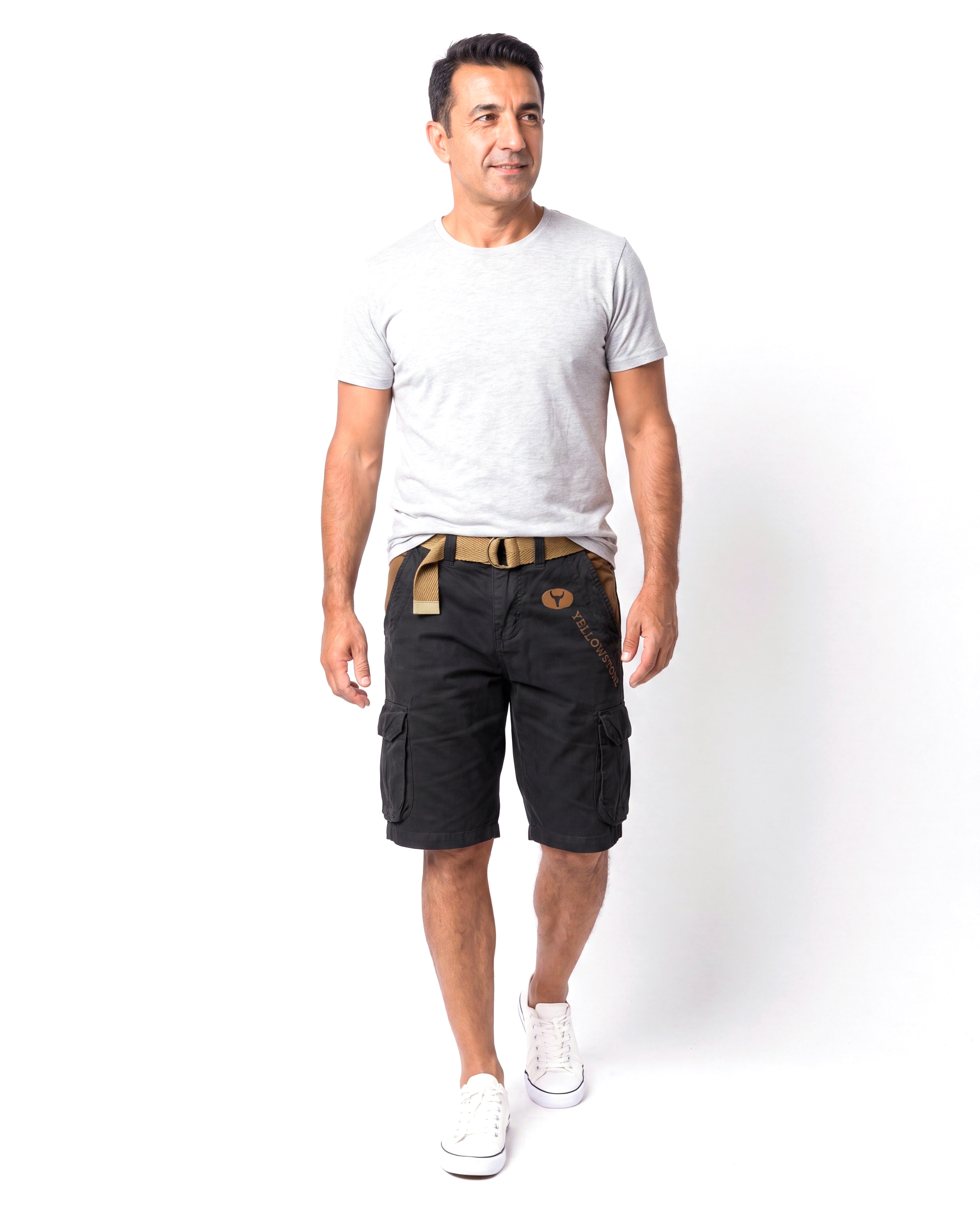Katoenen cargo short met meerdere zakken Heren