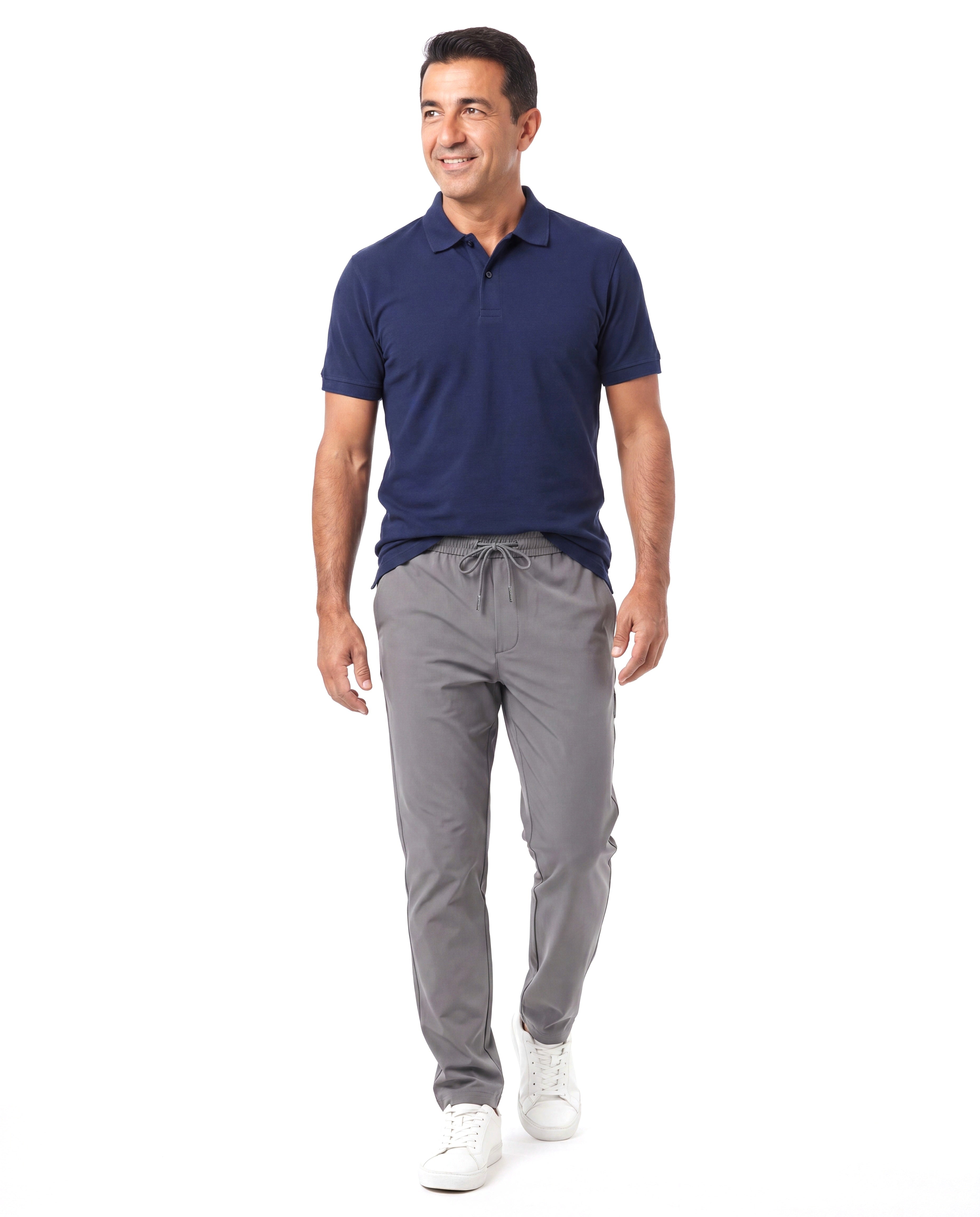 Stretchen sneldrogende broek met elastische band Heren