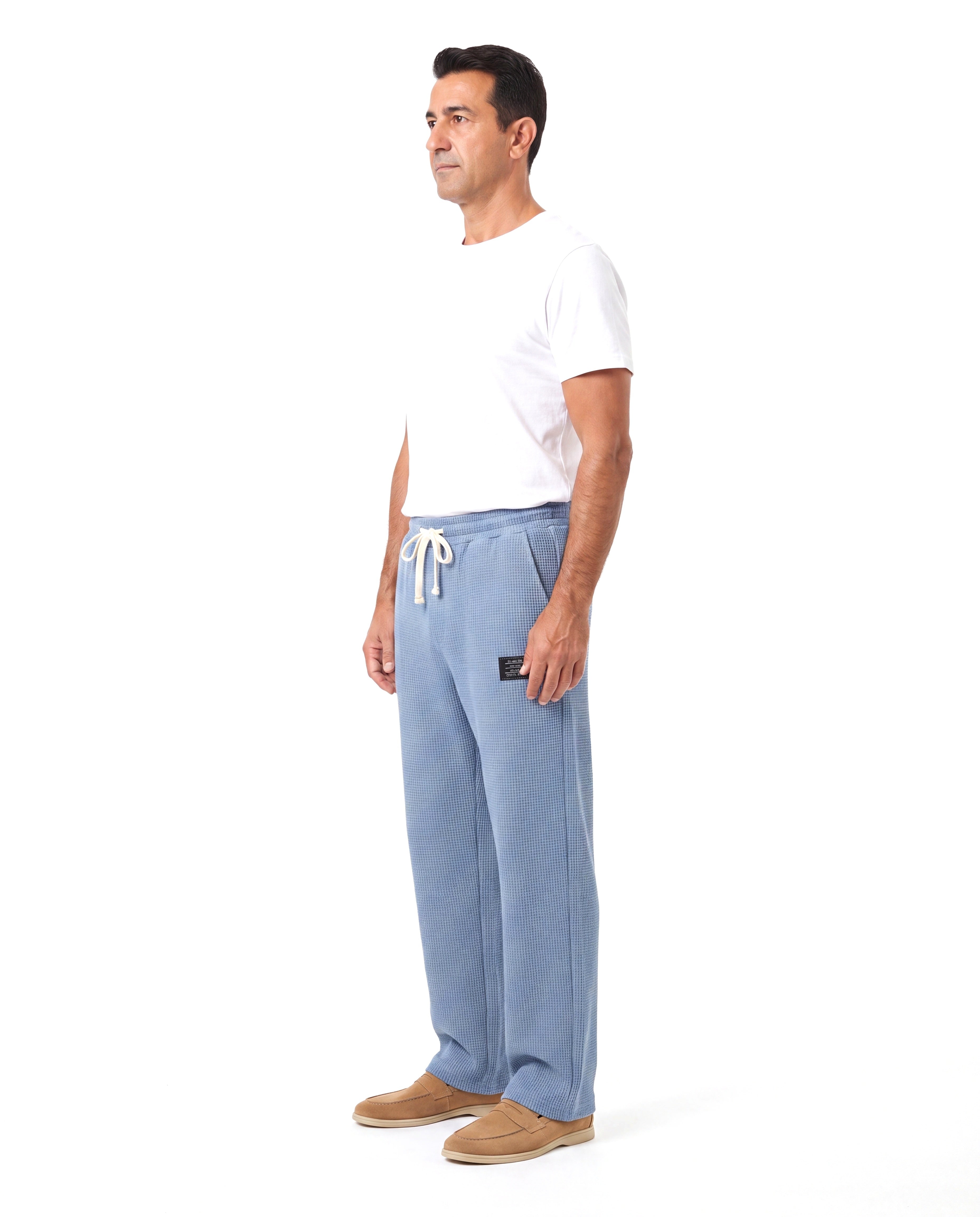 Wafelgebreide joggingbroek met trekkoord Heren