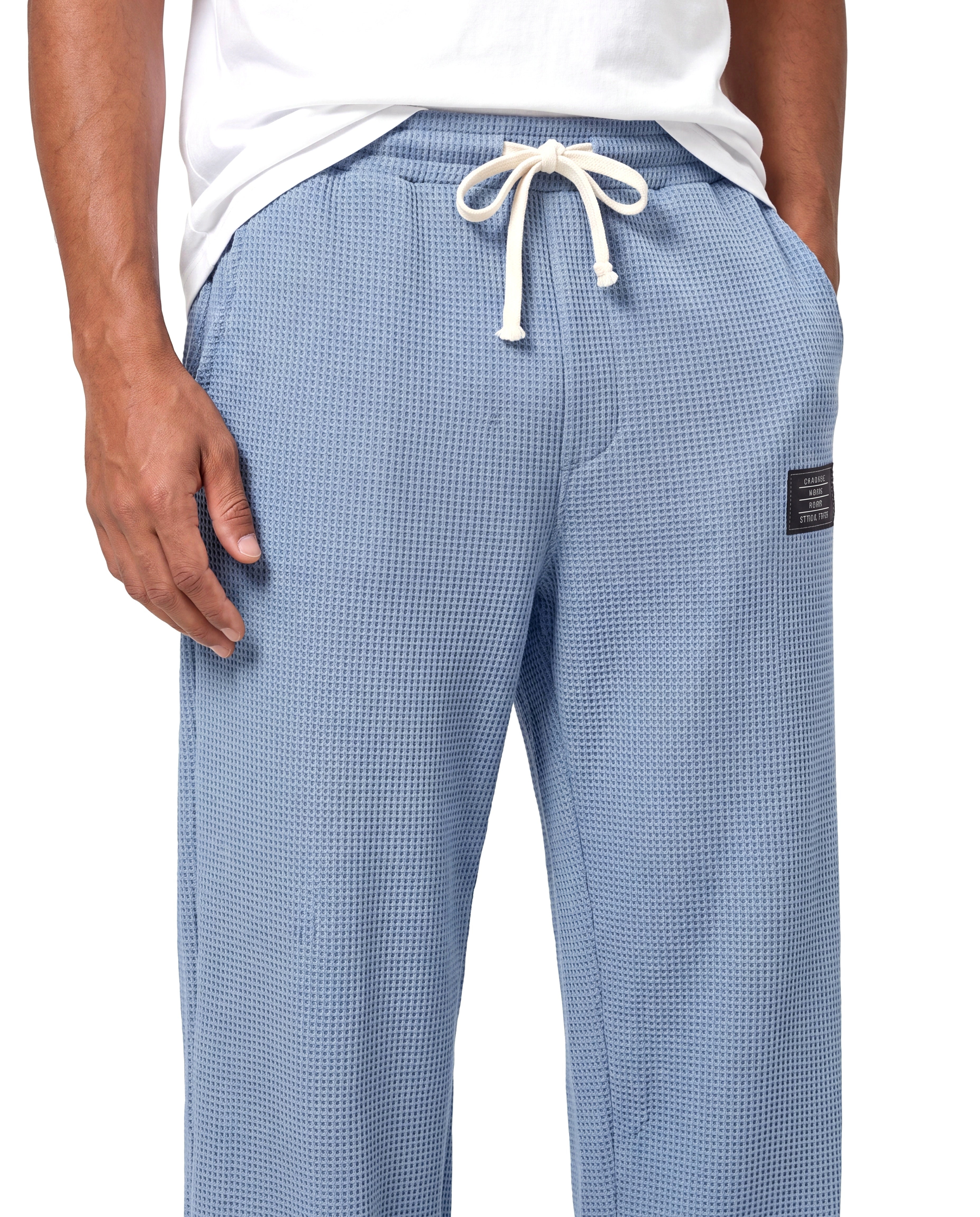 Wafelgebreide joggingbroek met trekkoord Heren