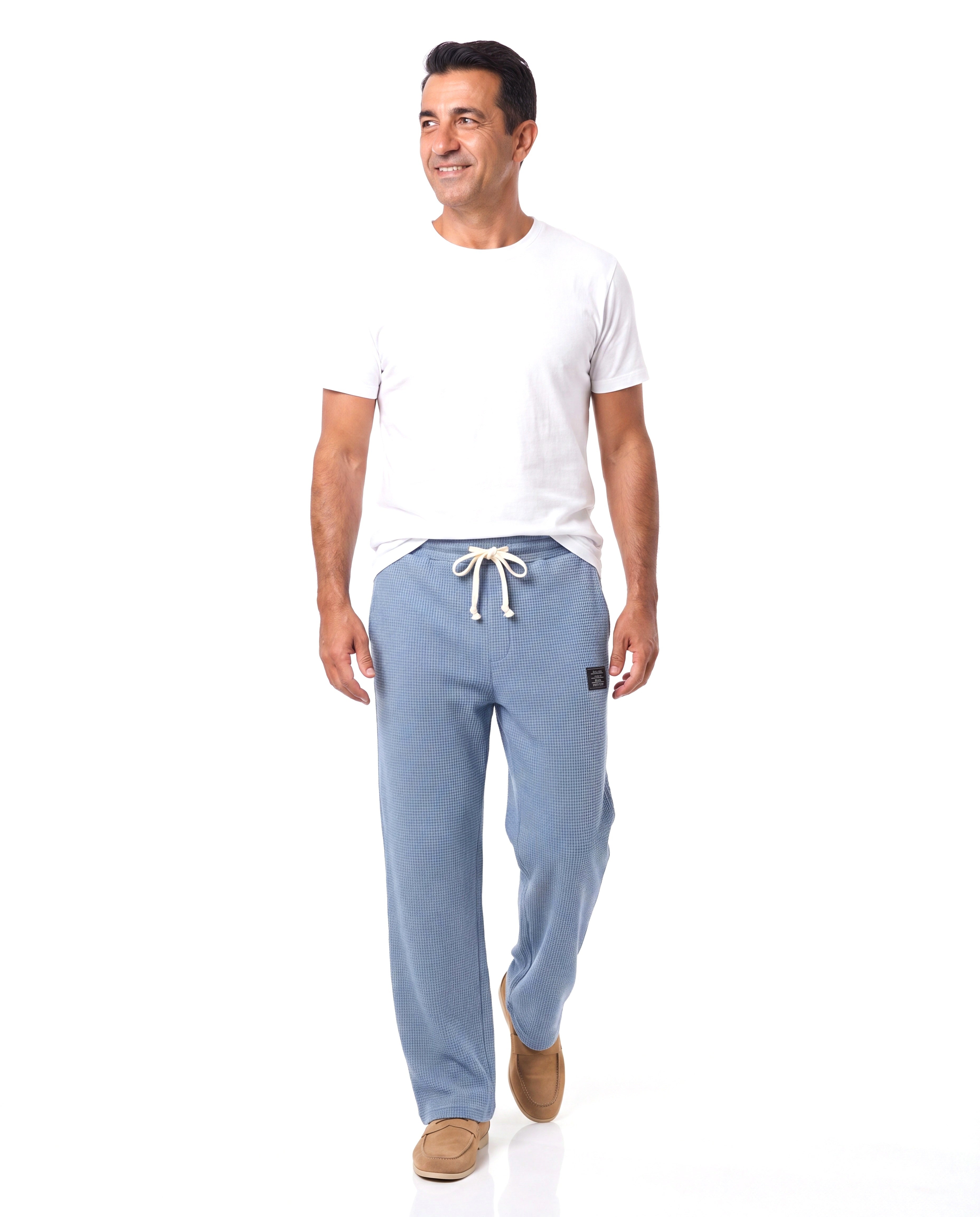 Wafelgebreide joggingbroek met trekkoord Heren