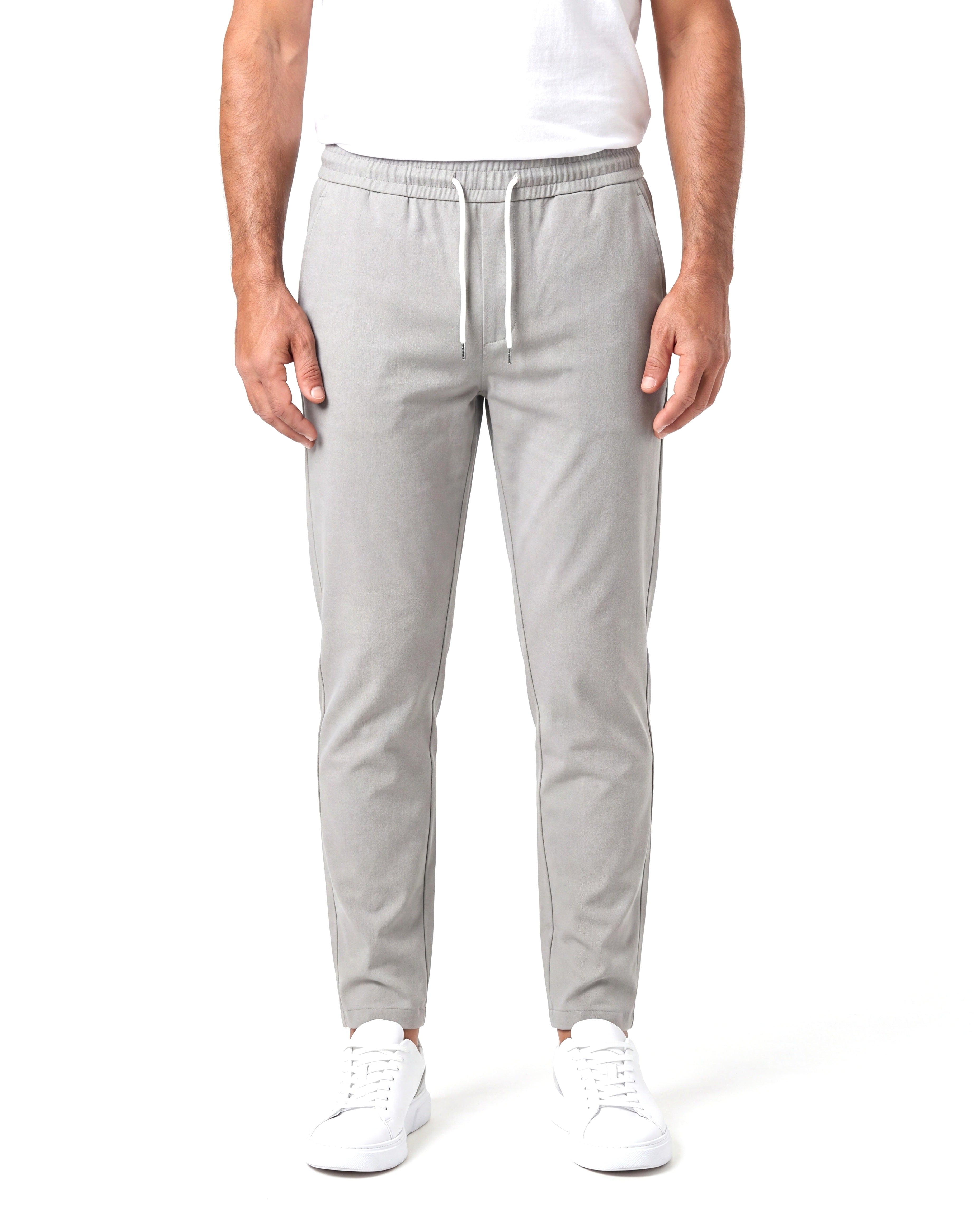 Katoenen chino met elastische taille Heren
