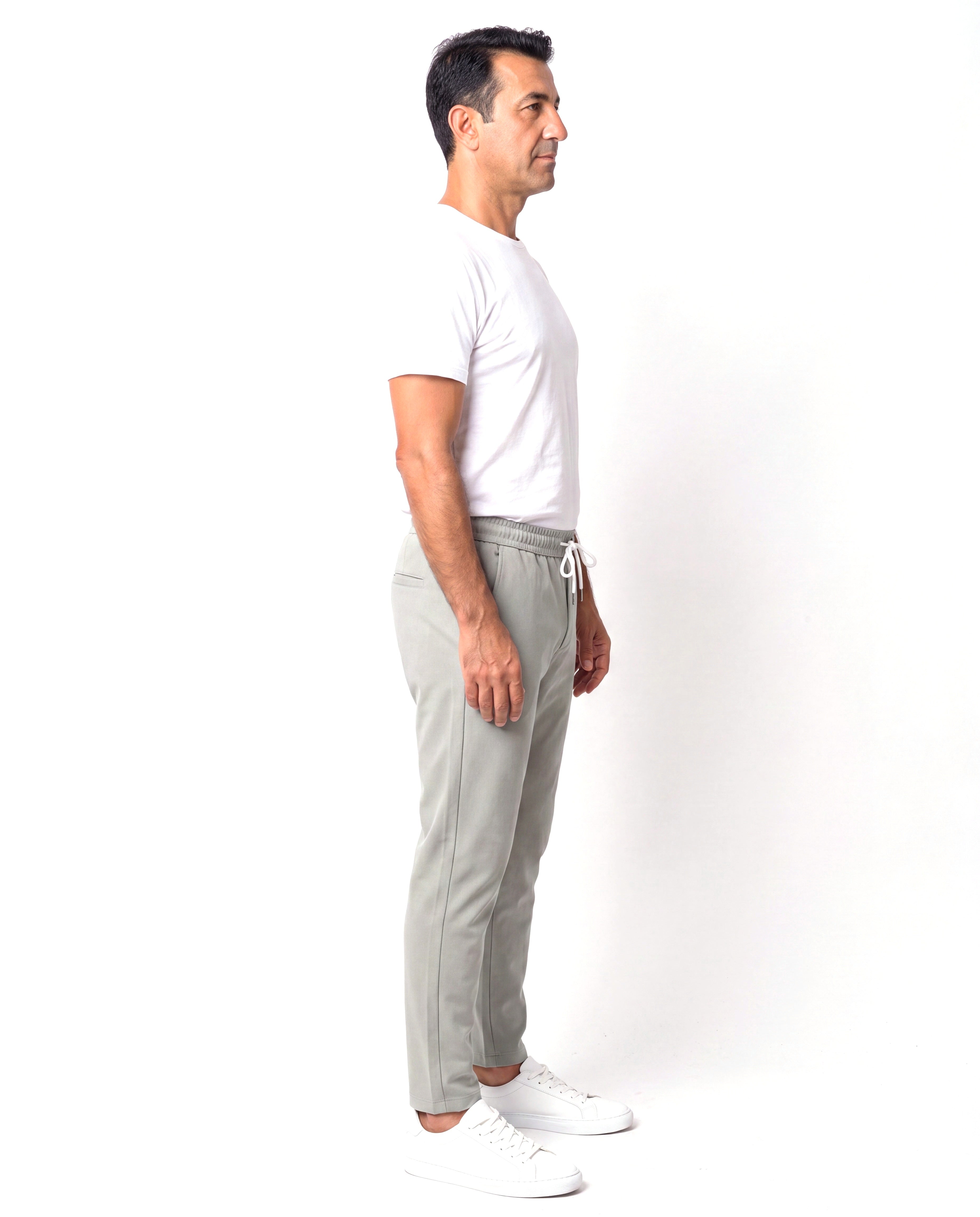 Katoenen chino met elastische taille Heren