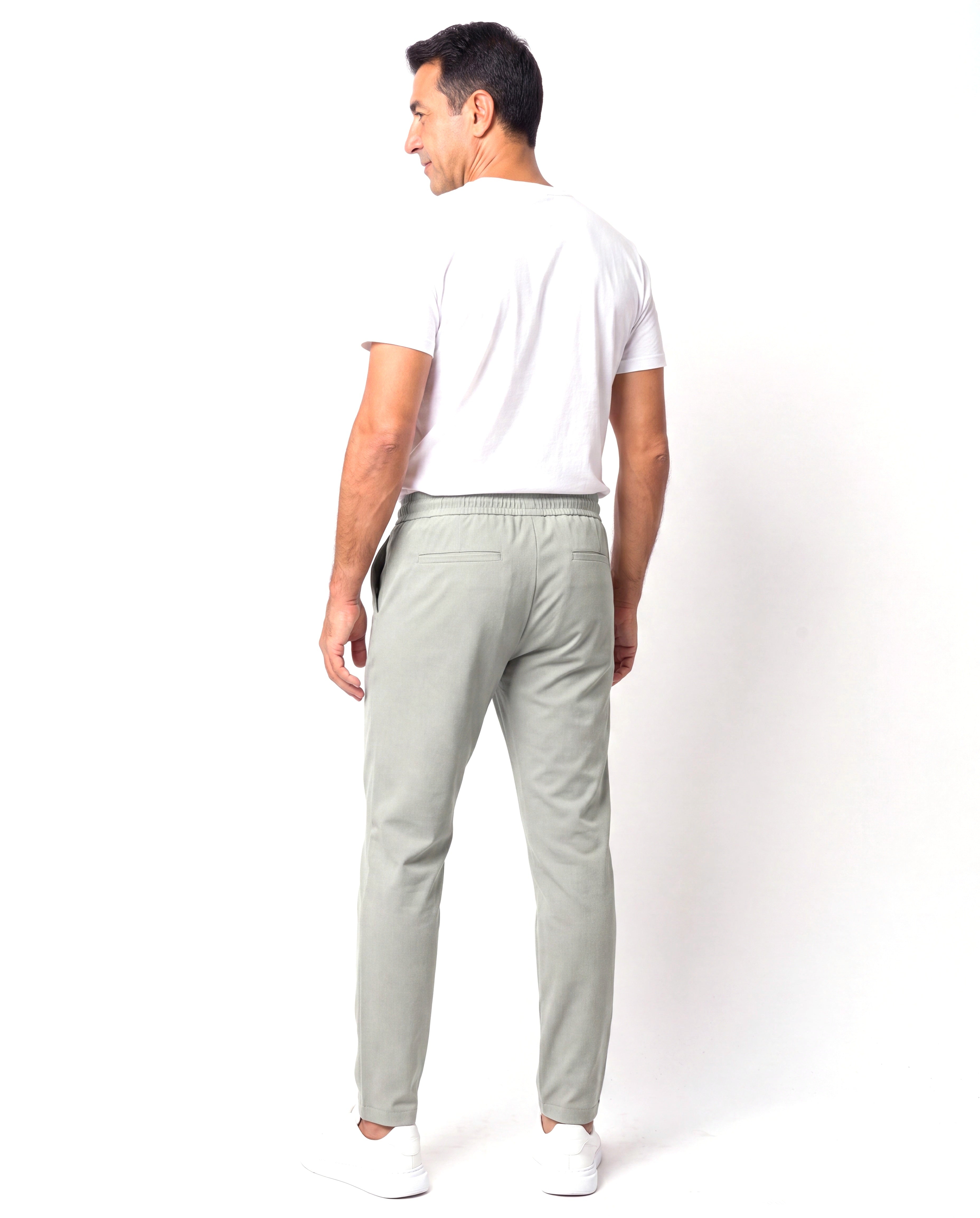 Katoenen chino met elastische taille Heren