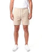 Katoenen short met elastische tailleband Heren