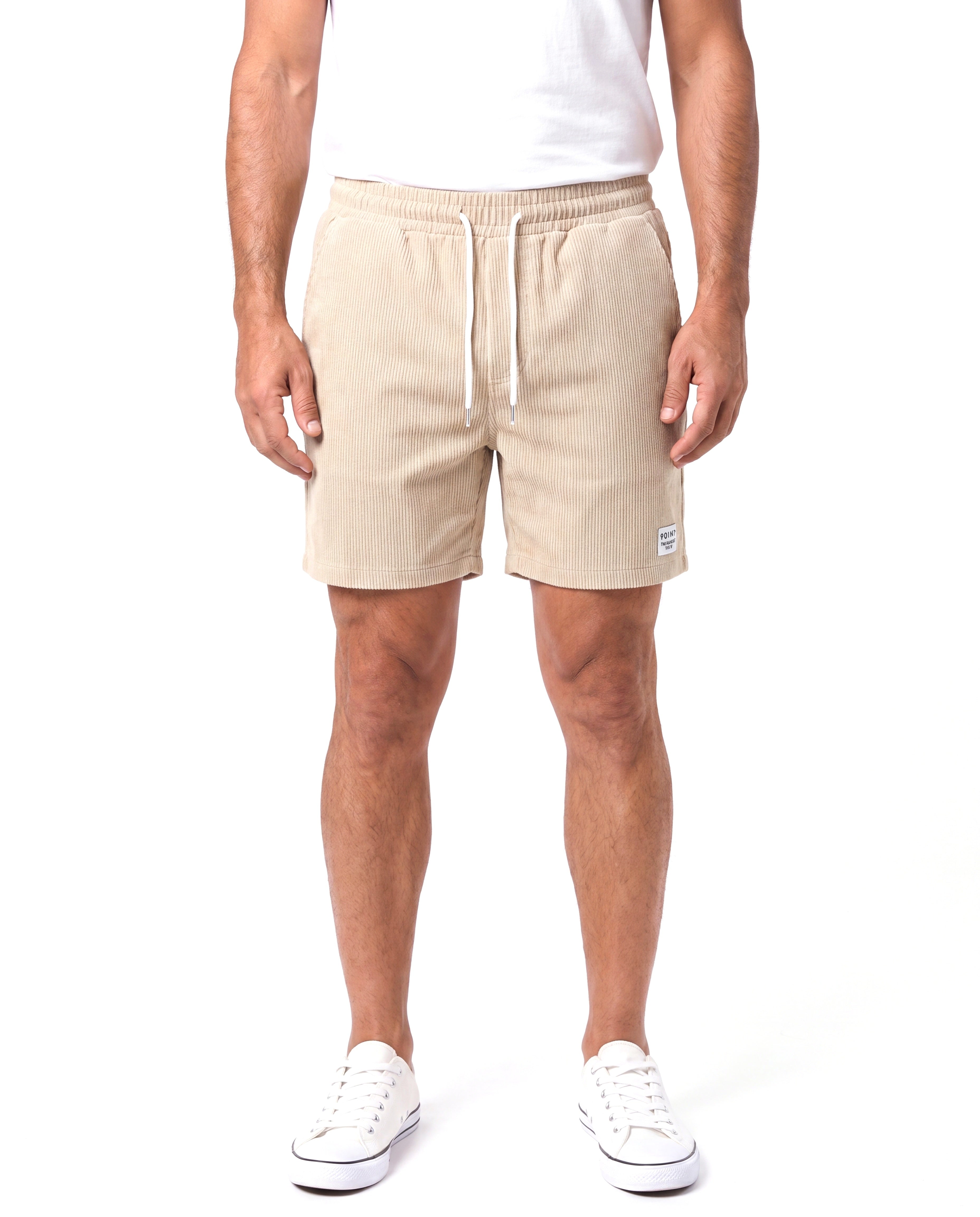 Katoenen short met elastische tailleband Heren