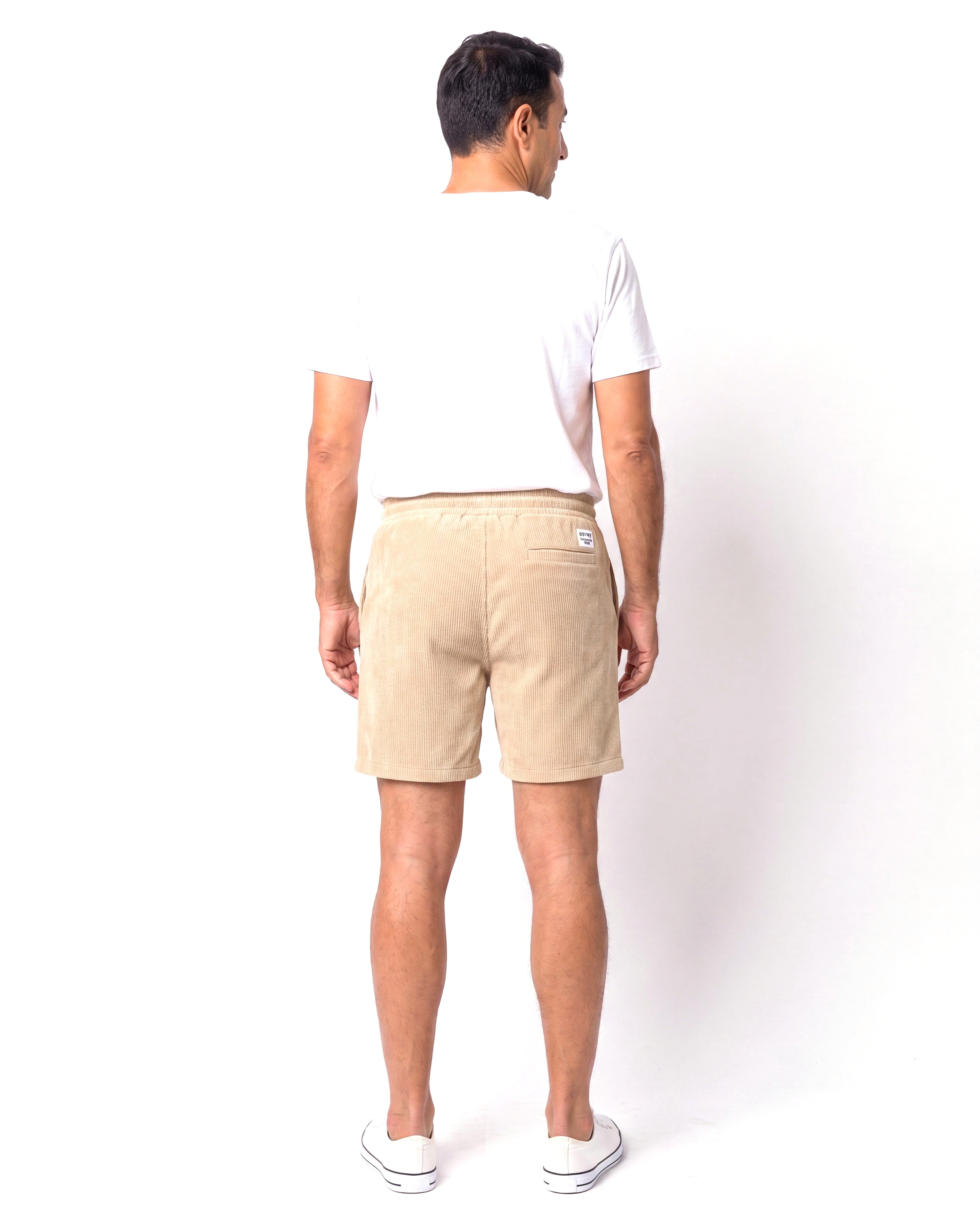 Katoenen short met elastische tailleband Heren