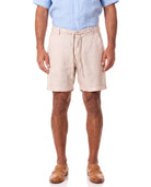 Linnen short met elastische taille Heren