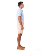 Linnen short met elastische taille Heren