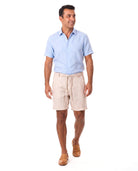 Linnen short met elastische taille Heren