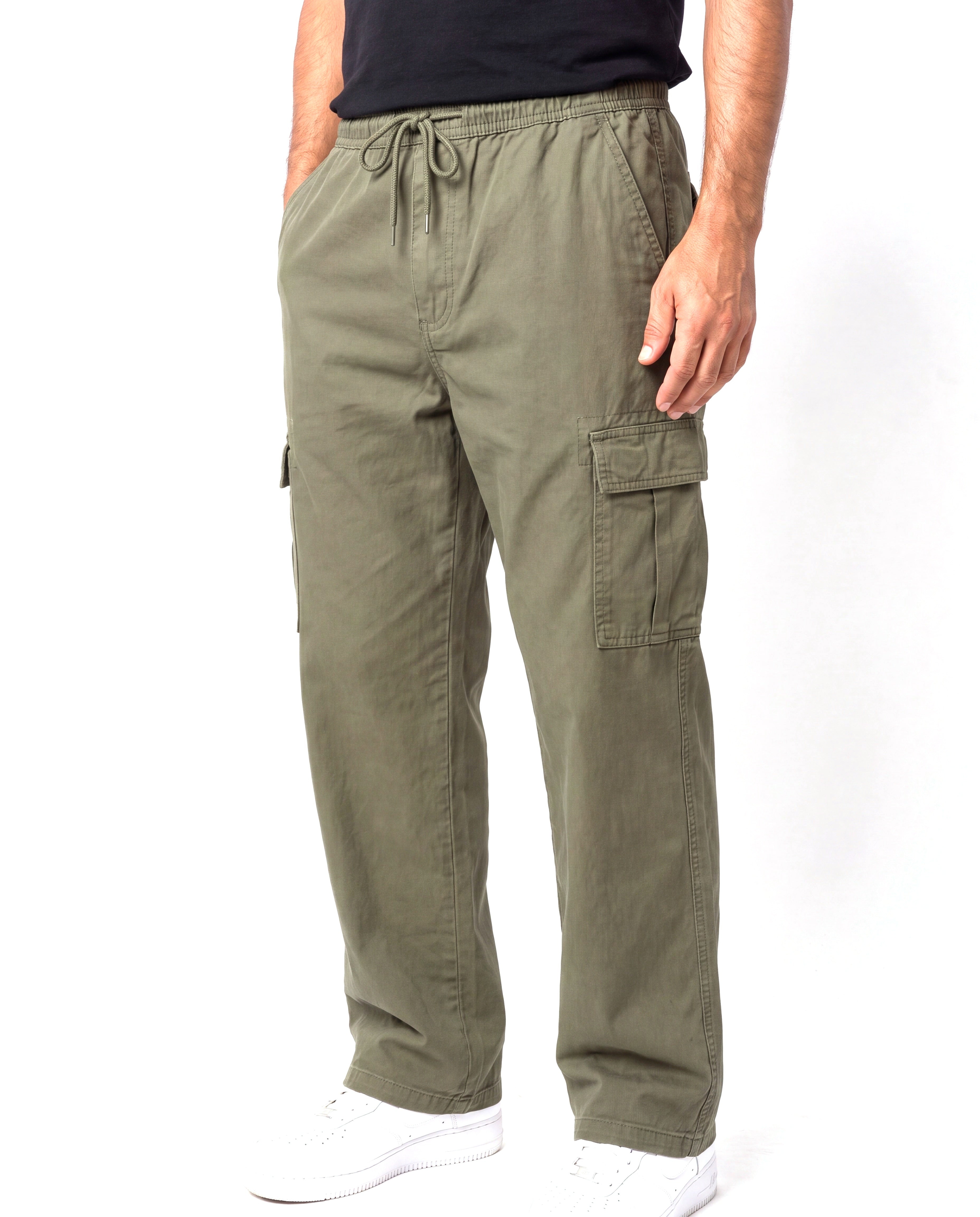 Katoenen cargobroek met elastische taille Heren