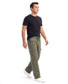 Katoenen cargobroek met elastische taille Heren