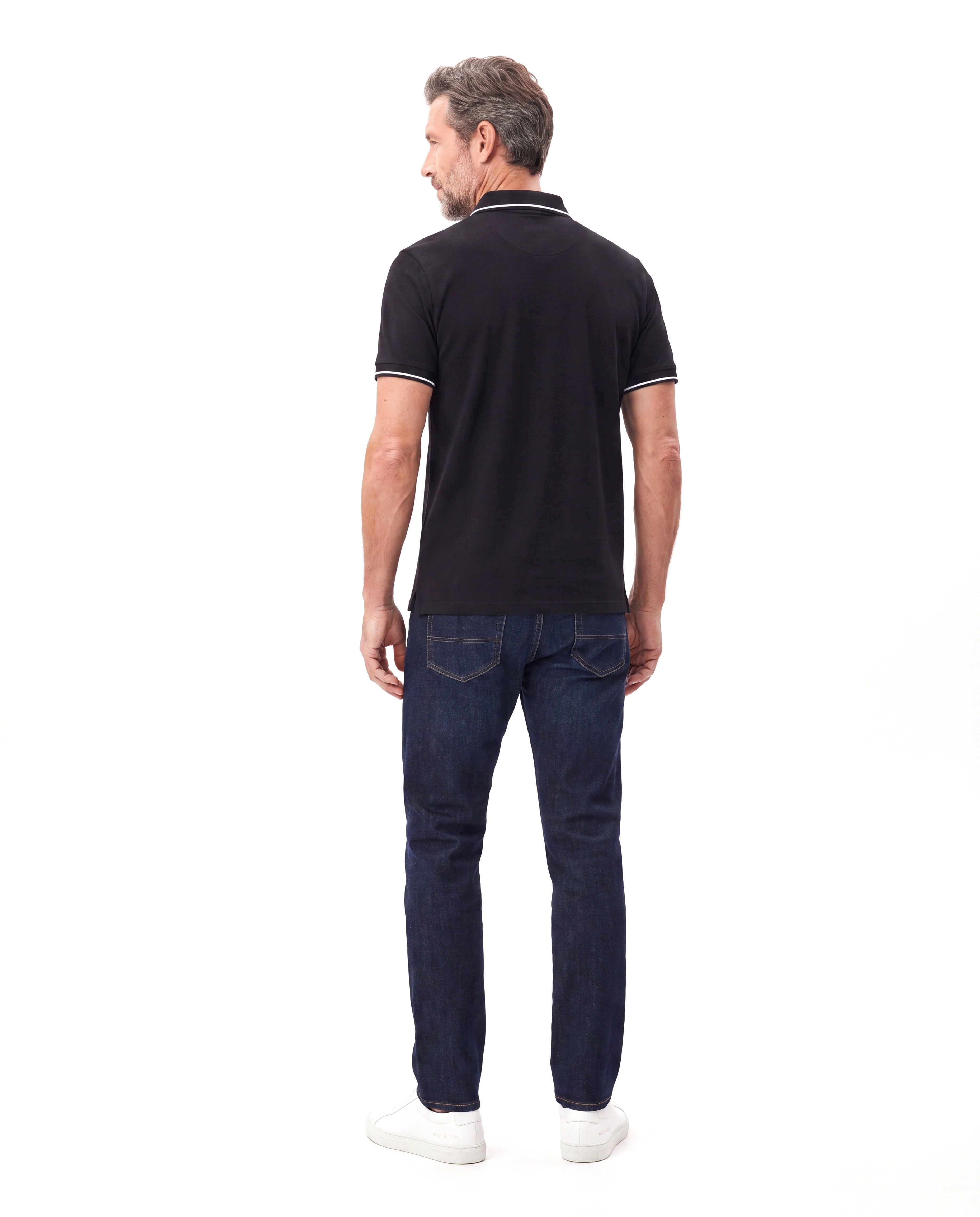 Katoenen polo met contrastbies Heren