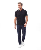 Katoenen polo met contrastbies Heren