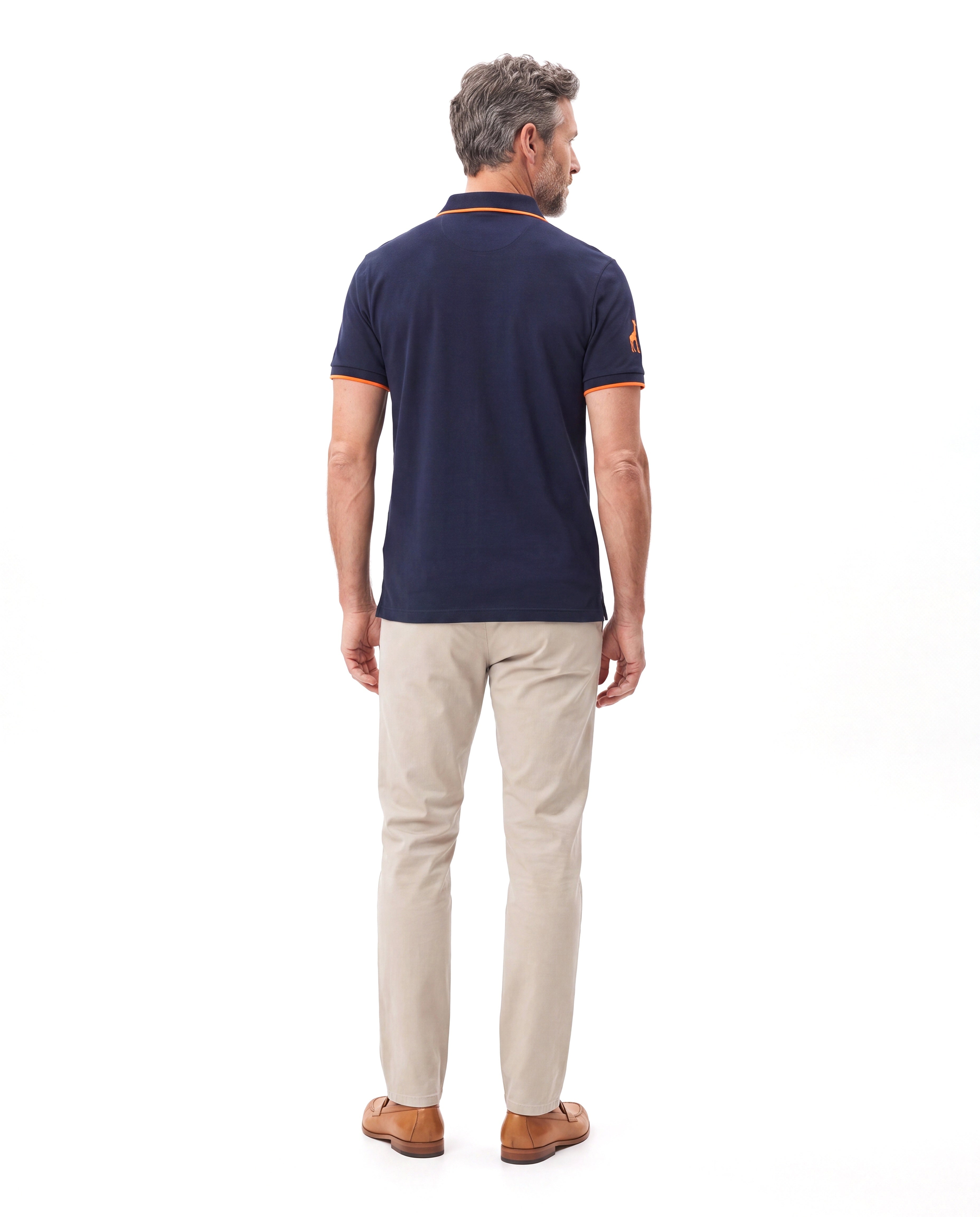Katoenen Polo Slim Fit met Korte Mouw Heren