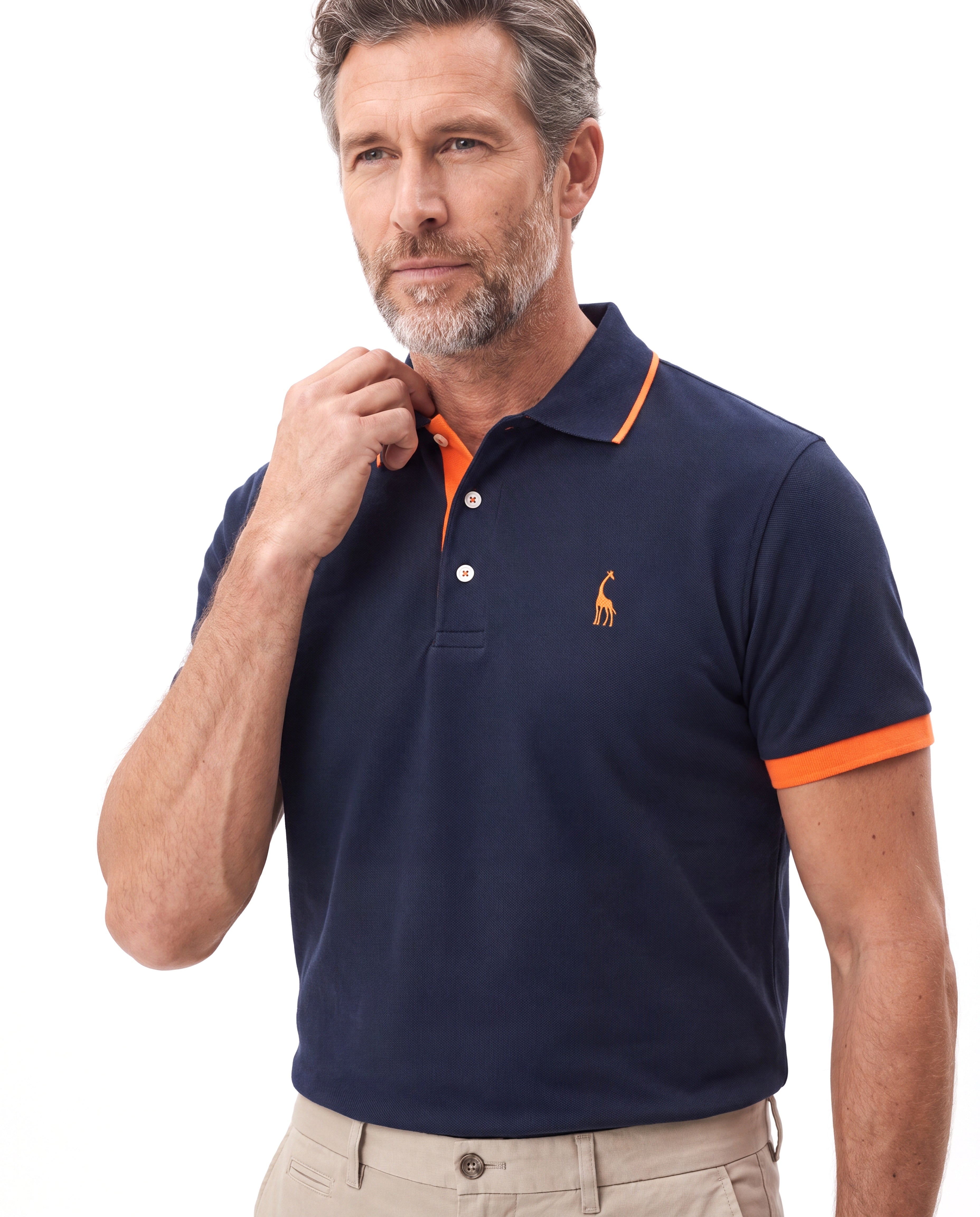Katoenen Polo Slim Fit met Korte Mouw Heren